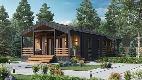 Готовый проект каркасного барнхаус &amp;quot;Оккервиль&amp;quot; 85 м2