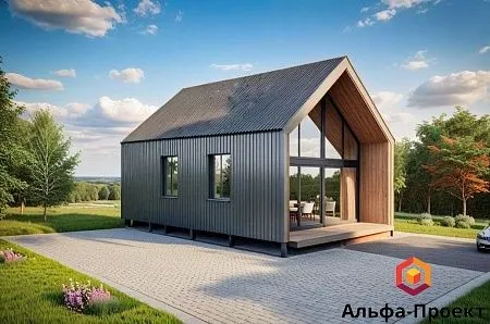 Проект каркасного Барнхаус 74 м2 (вариант 2)