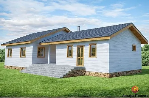 Проект каркасного дома с баней 153м2 Проект каркасного дома с баней 153м2