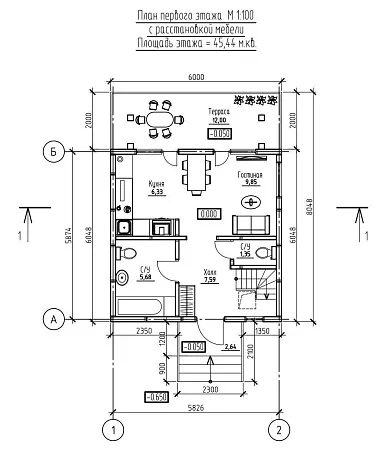 Проект дома из СИП "Селена" 80м2