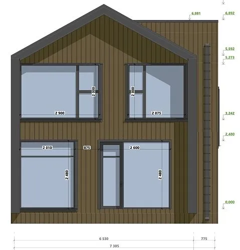 Проект каркасного дома 165 м2