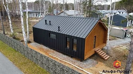 Проект каркасного дома "Барнхаус 114" с сауной