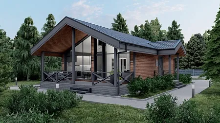 Проект каркасного дома "Лава" 91 м2