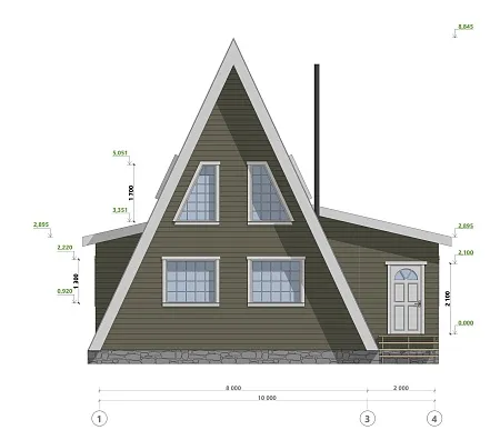 Проект каркасного дома "А-фрейм 10х13", 162м2
