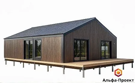 Проект каркасного Барнхаус 83 м2