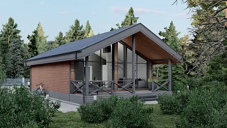Проект каркасного дома "Лава" 91 м2