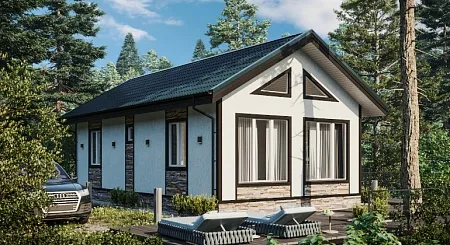 Готовый проект каркасного дома "Вишера" 66 м2