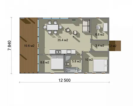 Проект каркасного дома "Барнхаус 98"