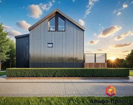 Готовый проект каркасного дома "Барнхаус 93,6"