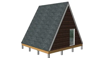 Готовый проект каркасного дома "А-фрейм 6х6", 44м2