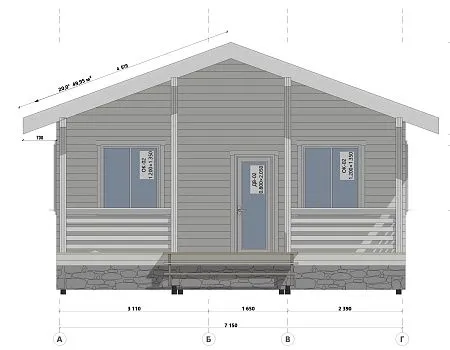 Проект каркасного дома 70 м2
