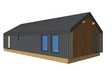 Проект каркасного дома-бани 79,8 м2