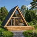 Готовый проект каркасного дома "А-фрейм 6х7.5", 66 м2 Готовый проект каркасного дома "А-фрейм 6х7.5", 66 м2