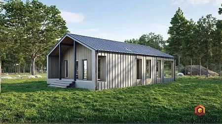 Проект каркасного "Барнхаус", 8х13.7 м, 103м2