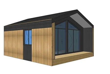 Проект каркасного Барнхаус 42,6 м2