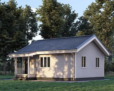 Проект каркасного "Барнхаус", 74 м2