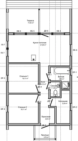 Проект каркасного дома "Барнхаус" 93м2