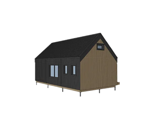 Проект каркасного дома-бани Барнхаус 68 м2 Проект каркасного дома-бани Барнхаус 68 м2