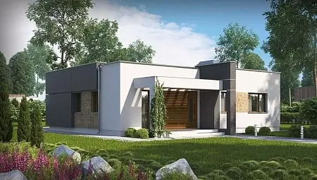 Проект дома "Хайтек" 99м2 из газобетона