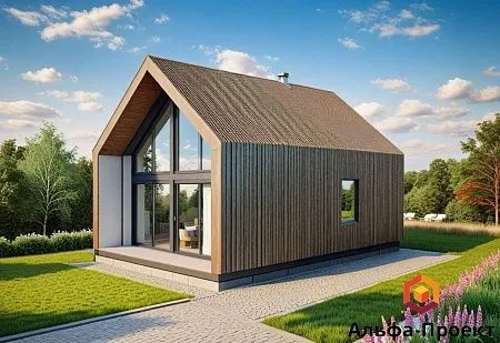 Проект каркасного Барнхаус 74 м2 (вариант 1)