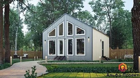 Готовый проект каркасного дома "Барнхаус 75.75"