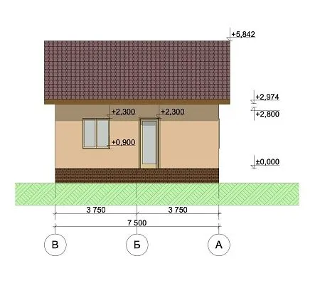 Проект дома из СИП 59м2