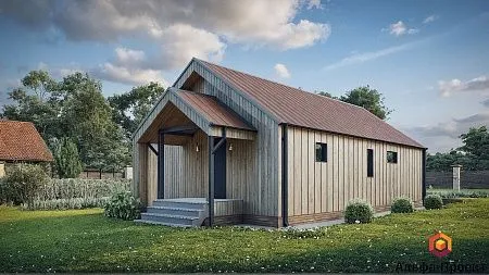 Проект каркасного дома "Барнхаус" 93м2