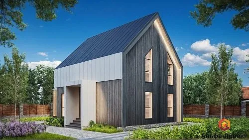 Проект каркасного "Барнхаус", 8х10 м, 160 м2 Проект каркасного "Барнхаус", 8х10 м, 160 м2
