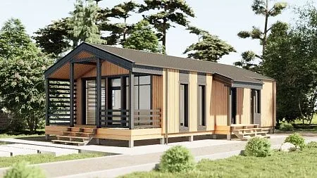 Готовый проект каркасного барнхаус "Оккервиль" 85 м2