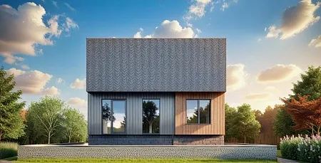 Готовый проект каркасного дома "Барнхаус 55"