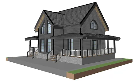 Проект каркасного дома "Каскад" 190 м2