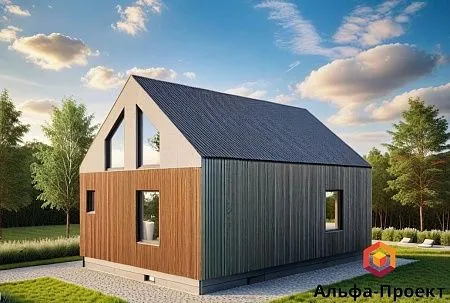 Проект каркасного Барнхаус 74 м2 (вариант 1)