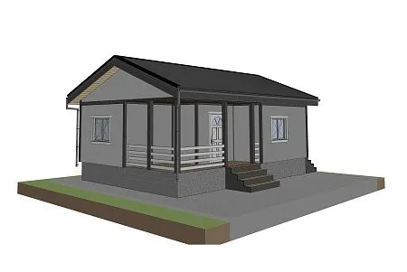 Проект каркасного дома-бани 54 м2