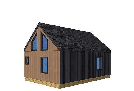 Проект каркасного Барнхаус 74 м2 (вариант 1)