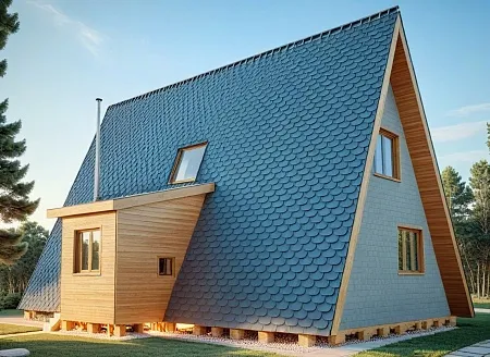 Проект каркасного дома "А-фрейм 10х13", 162м2