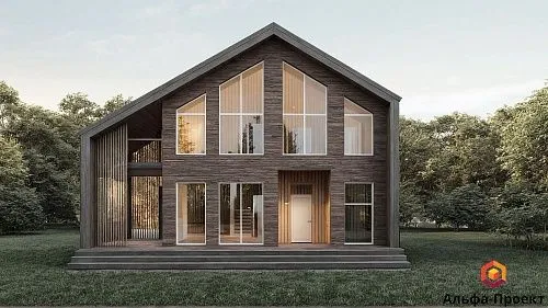 Проект каркасного "Барнхаус", 157м2, 8х10 м Проект каркасного "Барнхаус", 157м2, 8х10 м