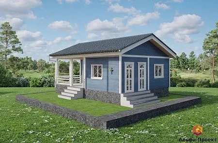 Проект каркасного дома-бани 54 м2