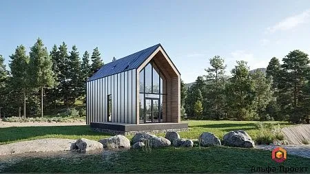 Проект каркасного "Барнхаус", 72м2, 4х8 м