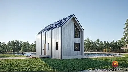 Проект каркасного "Барнхаус", 72м2, 4х8 м