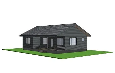 Готовый проект каркасного дома-бани 90 м2 (на плите)