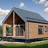Проект каркасного дома-бани Барнхаус 68 м2