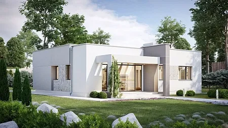 Проект дома "Хайтек" 99м2 из газобетона