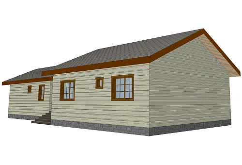 Проект каркасного дома с баней 153м2 Проект каркасного дома с баней 153м2