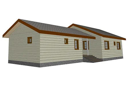 Проект каркасного дома с баней 153м2