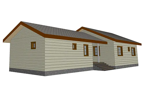 Проект каркасного дома с баней 153м2 Проект каркасного дома с баней 153м2