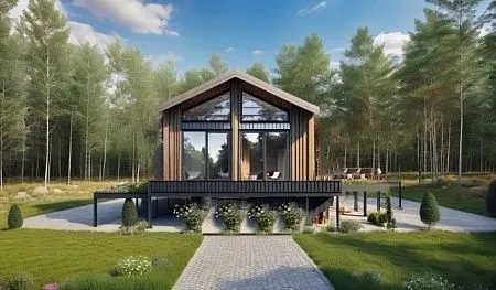 Проект каркасного Барнхаус 80 м2