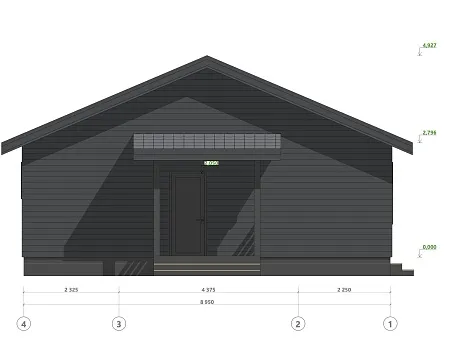 Готовый проект каркасного дома-бани 90 м2 (на плите)