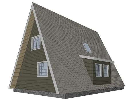 Проект каркасного дома "А-фрейм 10х12" с сауной, 152м2