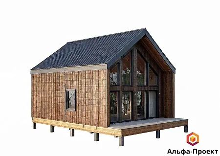Проект каркасного Барнхаус 58 м2