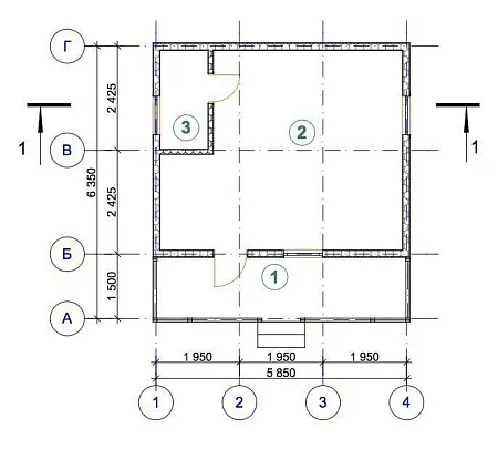 Проект дома из СИП 36м2